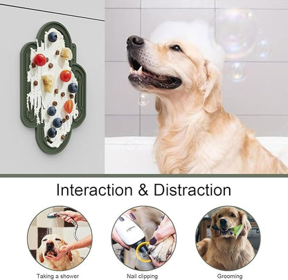 OHMO-Cactus Lick Mat for Dogs and Cats(2 Pack) Easy to Clean Pet Slow Feeder with Suction Cups, Licking Pad for Anxiety Relief and Boredom Reduction(Cactus&Light Green)