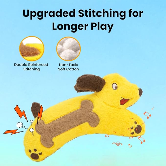 HGB Squeaky Dog Toys for Large Dogs, Tough Crinkle Stuffed Plush Chew Toys for Small Medium Large Dogs, Interactive Fetch Tug & Teething Big Dog Toys to Keep Them Busy