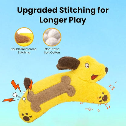 HGB Squeaky Dog Toys for Large Dogs, Tough Crinkle Stuffed Plush Chew Toys for Small Medium Large Dogs, Interactive Fetch Tug & Teething Big Dog Toys to Keep Them Busy