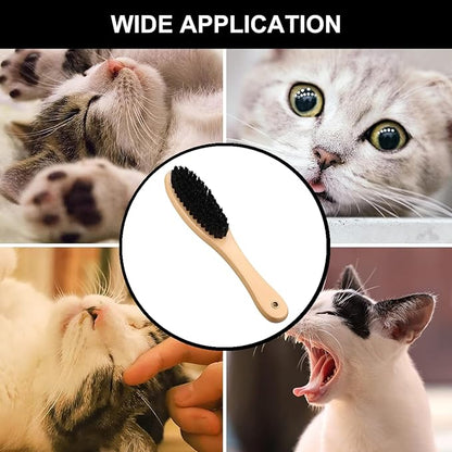 Cat Brush Professional Soft Bristle Cat Grooming Brush with Wooden Handle for Kitten Pet Grooming