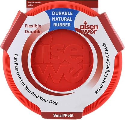 Dog Flying Disc - Durable Rubber Dog Toy for Fetch - Interactive Lightweight Flyer Dog Toys for Outdoor Playtime - Safer Disc for Healthy Activity - for Small/Medium Dogs