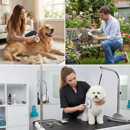 Self Cleaning Slicker Brush for Dogs Cats - One-Click Pet Grooming Tool, Removes Loose Undercoat & Tangles | Gentle Massaging Bristles for Long/Short Hair | Effective Deshedding