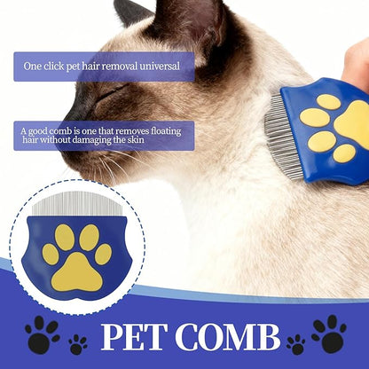 Professional Eye Comb for Cats & Dogs,2.56×2.55 In Blue Arc Stainless Steel Dog Eye Booger Comb,Portable Eye Gunk Removal Grooming Tool for Fur Debris Dirt,Gentle Round-Head Grooming Tool