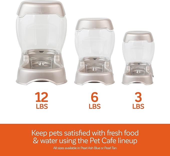 Petmate Pet Cafe Feeder Dog and Cat Feeder Pearl Tan, 12 lb, Made in USA