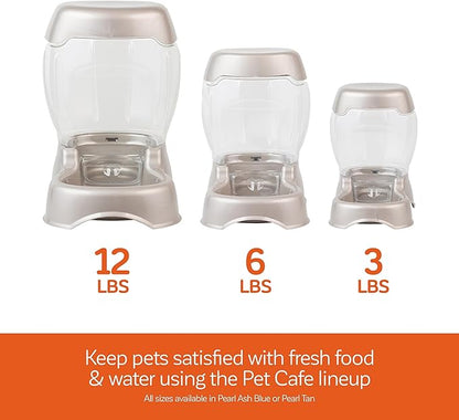 Petmate Pet Cafe Feeder Dog and Cat Feeder Pearl Tan, 12 lb, Made in USA