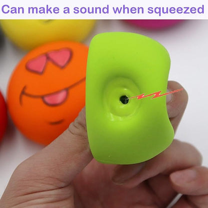 Latex Dog Chewing Squeaky Ball Toys Face Fetch Play Toy for Puppy Small Medium Pets Dog cat 6PCS/Set