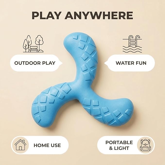 Ultra Durable Y-Shape Dog Chew Toy for Teeth Cleaning - Non-Toxic Rubber Interactive Tug of War & Fetch Toy for Medium & Large Dogs((Blue)