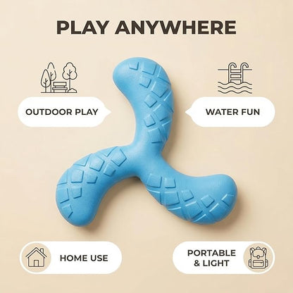 Ultra Durable Y-Shape Dog Chew Toy for Teeth Cleaning - Non-Toxic Rubber Interactive Tug of War & Fetch Toy for Medium & Large Dogs((Blue)