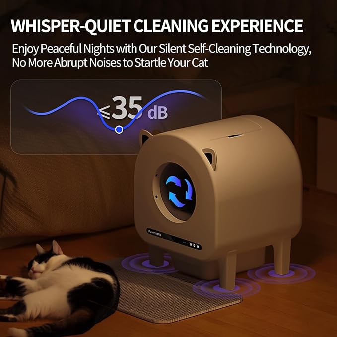 68 L Self Cleaning Litter Box, Automatic Cat Litter Box for Multiple Cats, Robot with Dual Safety Protection, APP Control, Odor Removal Smart Litter Boxes, 2 Roll Trash Bags