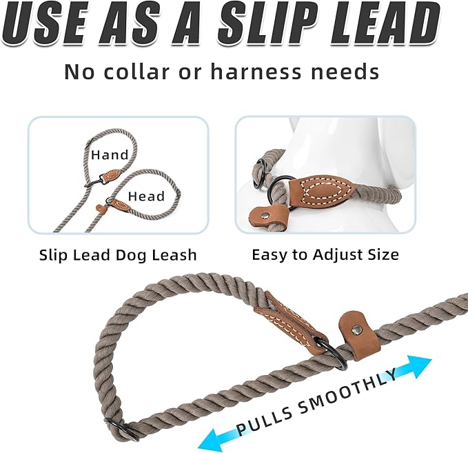 Mile High Life Hands Free Dog Leash, Crossbody Waist Leash with Genuine Leather Connection, Multifunctional Adjustable Slip Lead for Dog Walking Running (Camel, 8FT)