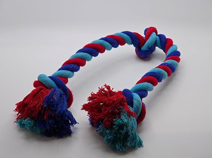 Baxter's Brothers Single Knot Dog Rope Toy – Durable Cotton Tug Toy for Aggressive Chewers – Great for Teeth Cleaning & Interactive Play