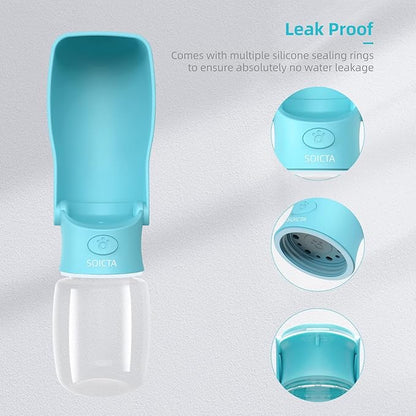 Portable Dog Small Animals Water Bottle for Walking 19 OZ or 12 OZ Pet Water Bottles for Puppy Medium Large Dogs Little Animals Water Dispenser Dog Small Animals Water Bowl