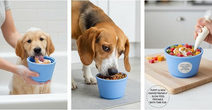 Buddy Bowl Dog Slow Feeder Lick Bowl, Silicone, for Mealtime & Bath Time, Promotes Calm & Healthy Eating, All Dog Sizes