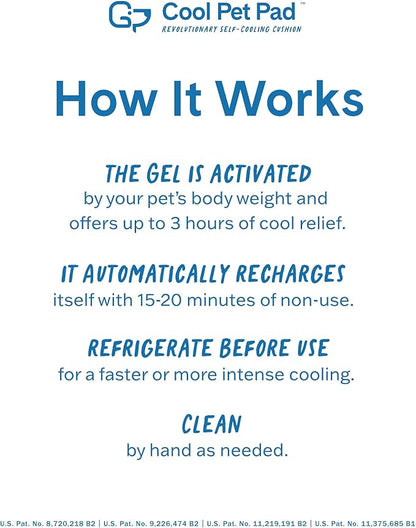 The Green Pet Shop Cool Pet Pad - Extra Small, Sage Grey - Self-Cooling, Pressure Activated Mat for Dogs & Cats from 0-8 lbs - Non-Toxic Gel, No Water Needed