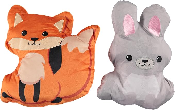 Cudlie 2 Pack Plush Dog Chew Toys – Large 10" Squeaky Toys for Small & Medium Dogs – Soft, Durable & Engaging Plush Pet Toy Set– (Safari, Farm & Woodland Animal Themes)