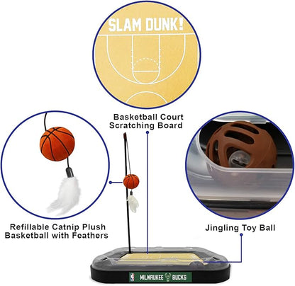 Milwaukee Bucks Basketball Cat Scratcher Toy