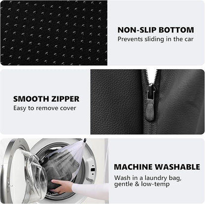 Backseat Dog Bed, Dog Bed for Car Back Seat, 4in Thick PU Leather Pet Bed for Backseat Extender – Waterproof, Scratch-Proof, Non-Slip, Washable for Full-Size Trucks & Larger SUVs (55"x26.5", Black)