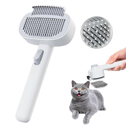 2-in-1 Pet Deshedding Brush Cat Dematting Comb for Dog and Cat Hair Removal Supplies for Shedding Long & Short Hair Massage Grooming Tools Easy to Remove Loose Undercoat,Matted Fur & Tangles