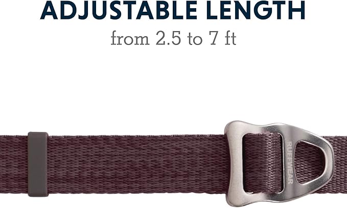 Ruffwear, Switchbak Hands‑Free Dog Leash, Adjustable 2.5–7 ft, Double‑Ended Lead with Lockable Crux Clips and Sliding V‑Rings, Waist‑Worn, Over‑Shoulder or Handheld, Basalt Gray