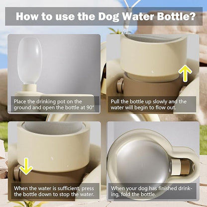 Dog Water Bottle, Portable Water Bowl Dispenser for Dogs, Leak Proof Pet Travel Squeeze Bottles Puppy Water Bowl for Pets Outdoor Walking, Hiking, Travel, Food Grade Plastic