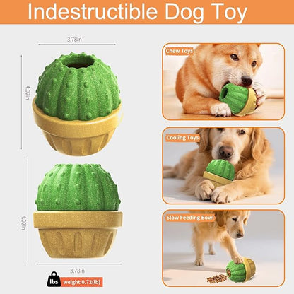 Interactive Dog Toys to Keep Them Busy, Frozen Treat Dog Enrichment Ball Toy for Aggressive Chewers, Puzzle Feeder Toy, Easy-to-Clean, Low-Mess Design for Medium & Large Dogs
