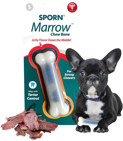 Sporn Yuppie Puppy Dog Dental Toy, Marrow Chew, Small, White, (33810)