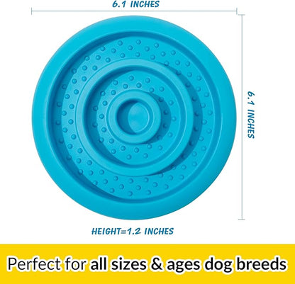 Slow Feeder Lick Mat for Dogs - Keep Them Busy - Natural Rubber Dog Frozen Treat Toys - Durable Interactive Enrichment Toys - Licking Dish for Dog De-Stressing, Blue