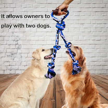 Large Dog Rope Toys for Aggressive Chewers Pitbull Tug of War Interactive Heavy Duty Outdoor Medium Large Breed XL Dog Chew Rope Strong Durable Dog Tug Toys Tough Pull Rope with Handle