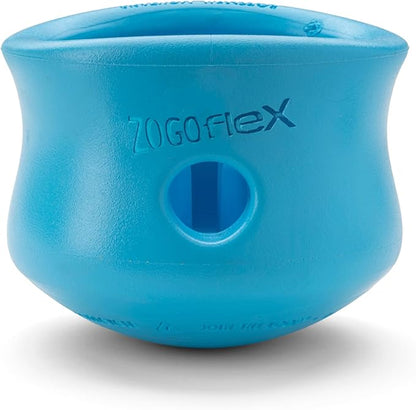 WEST PAW Zogoflex Toppl Interactive Treat Dispensing Puzzle Dog Toy for Mental Stimulation & Enrichment-Holds Kibble & Treats-Lickable, Freezable & Dishwasher Safe-Made in USA-X-Large-Aqua Blue