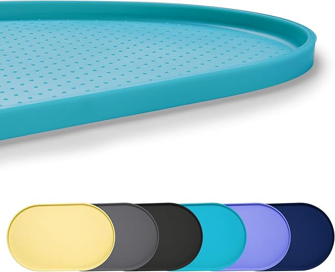 100% Waterproof 1.0" Raised Edge BPA Free Silicone Dog Food Mat, Pet Cat Feeding Mats Contain Spills Protects Floors, Placemats for Cats and Dogs Water Bowl Dishwasher XXL Large.