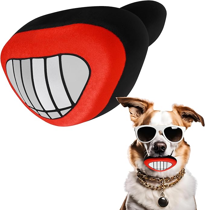 Smiling Mouth Parody Dog Toy – Funny Squeaky Dog Toys for Interactive Play and Training – Durable, Easy to Clean, Birthday Gifts for Small, Medium and Large Dogs