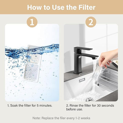 16 Pack Replacement Filters Compatible with 3.4Gal Dog Water Fountain, 6 Month Set for Large Dogs Water Bowl Dispenser, Includes 16 Filters & 16 Sponges