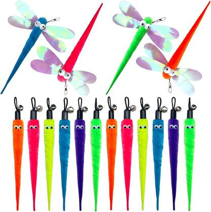 AcceLeah Cat Worm Toy Wand Toys Replacement, Teaser Toy Worm Refill for Cat Wand (16 Pcs Mixed Set)