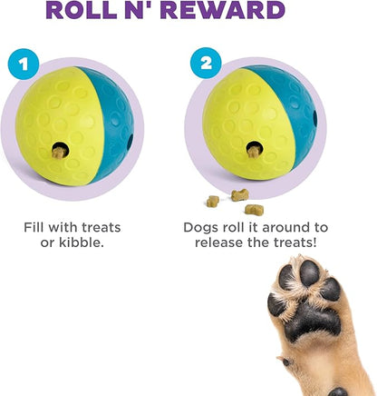 Outward Hound by Nina Ottosson Treat Tumble – Interactive Food-Dispensing Dog Puzzle Ball, Level 1 Beginner, Small, 4.8"