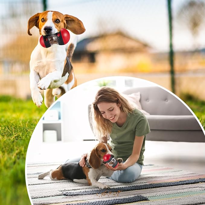 2 Pcs Dog Interactive Puzzle Toys Dog Toy Treat Dispenser Rolling Adjustable Food Dispensing Treat Puppy Feeder Slow Feeding for Training Large Medium Chewers Breed Pet Gift Keep Busy