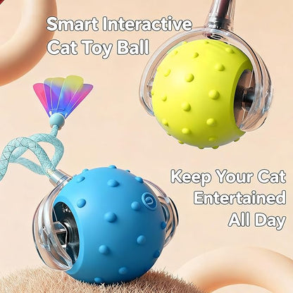 Interactive Cat Toys for Indoor Cats with 3 Tails,Automatic Moving Kitten Toys,Cat Toys for Bored Indoor Adult Cats,Smart Rechargeable Cat Enrichment Toys for Cats to Keep Them Busy, Pet Toy Cat Ball