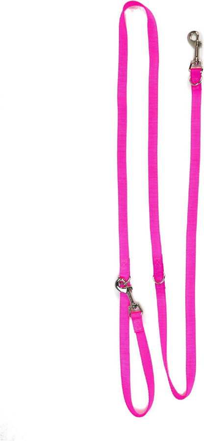 Blue-9 Multi-Function Hands Free Dog Leash, Double Attachment 6 Foot Adjustable Lead for Obedience, Running, and Agility Training, Made in The USA, Hot Pink, Small/Medium