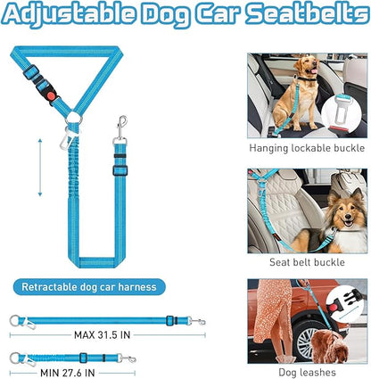 XL Dog Back Seat Extender for Crew Cab Truck, Hard Bottom Dog Car Seat Cover Waterproof Dog Car Hammock Pet Backseat Bed, Pet Truck Accessories for F150 / RAM 1500/ Tundra Crew Cab, Black