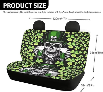 AFPANQZ Saint Patrick Skull Car Back Seat Covers Protector Rear Car Seat Cushion Dust and Scratch Proof Universal Fits Car, Truck, SUV, Van