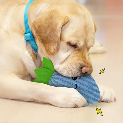 Andiker Dog Carrot Toy, 9.84'' Dogs Squeaky Toys Inside with a Squeaker Soft Stuffed Cotton Dogs Plush Toy to Grind Teeth and Kill Time for Small and Medium Dog and Puppy (Blue)
