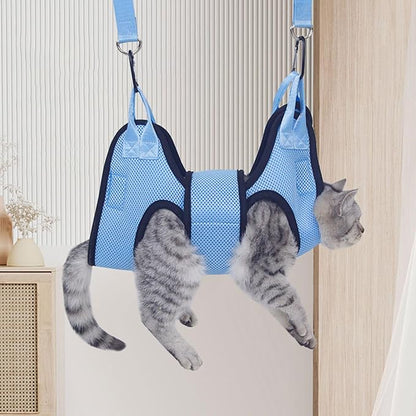 Secure Pet Grooming Hammocks for Dog Cats Nails Clipping Bathing with Durability Polyester Fabric and Restraint