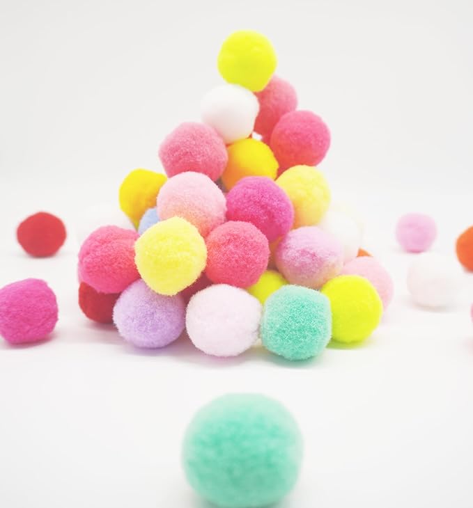 Premium Soft Pom Pom Balls - 50PCS Colorful Pet Toy Balls for Cats, 1.2 Inch Lightweight & Safe Interactive Play, Training, and DIY Crafts