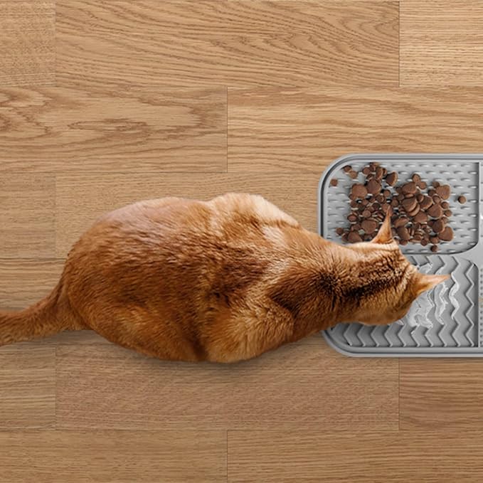 2 PCS Licking Mat for Dogs & Cats with Suction Cups, Dog Slow Feeder Lick Pat for Anxiety Relief, Dog Toys Feeding Mat for Butter Yogurt Peanut, Pets Bathing Grooming Training Mat (7.9''*7.9'')