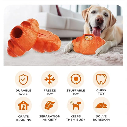 2 pcs Aggressive Chew Toys for Large Dogs, Anxiety Relief for Dogs Toy, Dog Frozen Treat Toy, Indestructible Chew Toys for National Pet Day Gifts Peanut Butter Reduces Anxiety