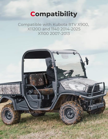 KEMIMOTO Seat Covers Camo Compatible with Kubota RTV X900, RTV X1120D, RTV 1140 2014-2025 and X1100 2007-2013, Compatible with Kubota Sidekick RTV-XG850