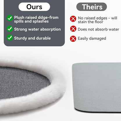 Pet Feeding Mat, Dog Food Mats Absorbent Pet Placemat for Food and Water Bowl with Non Slip Rubber Backing for Dog and Cat (16"x24", Gey)