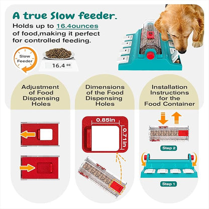 KADTC 2 Levels of Challenge,Extra Large Size,Paw-Activated Rolling Dog Puzzle Feeder Toy,U.S. Brand & Design,Treat Puzzles for Aggressive Chewers Dogs Mental Stimulation Food Slow Dispenser Toy