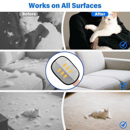 Pet-Hair-Removal-Glove, Reusable Cat & Dog Deshedding Glove for Sofa, Furniture, Couch, Carpet, Car Seat, Efficient-Double-Sided-Electrostatic-Pet-Grooming-Mitt, Quick Cleaning Fur Remover Tool 1PCS