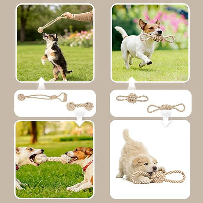 Dog Rope Toy for Small Dog 5pcs, Natural Chew Toys for Puppy, Medium & Small Dogs, Tug of War Rope for Puppies Clean & Relieve Teething