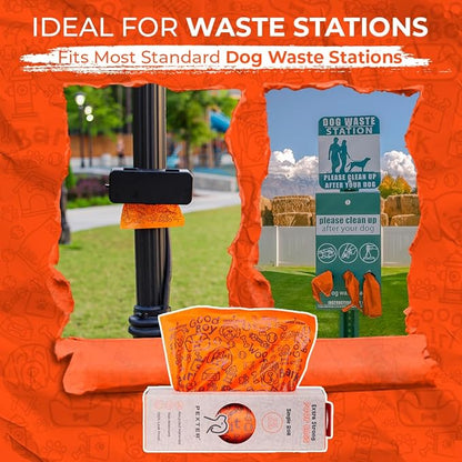 Waste Station Bags – Large Roll Dog Poop Bags (315 Count) – Extra-Strong, Leak-Proof & Unscented – Fits Most Pet Waste Stations, Dog Station Bag & Outdoor Dispensers